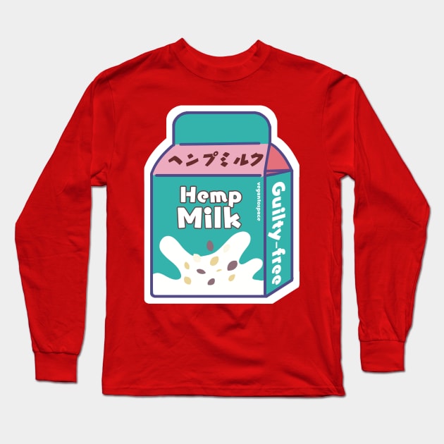 Hemp Milk Dairy Free Vegan Milk Long Sleeve T-Shirt by veganspace